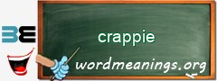 WordMeaning blackboard for crappie